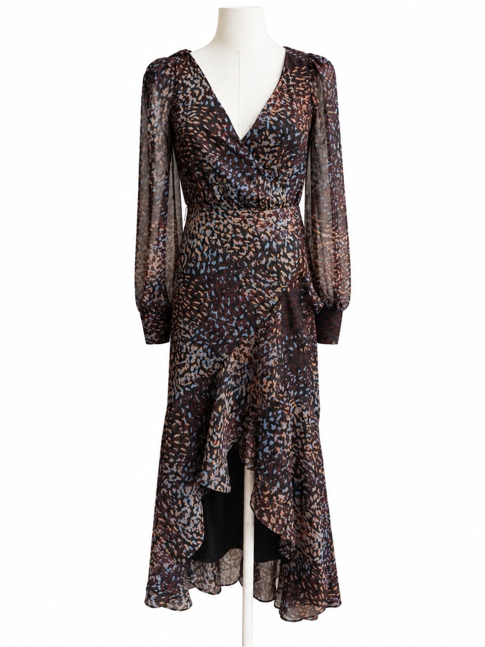 Express Wrap Midi Dress Womens XS Metallic Wedding Guest Party